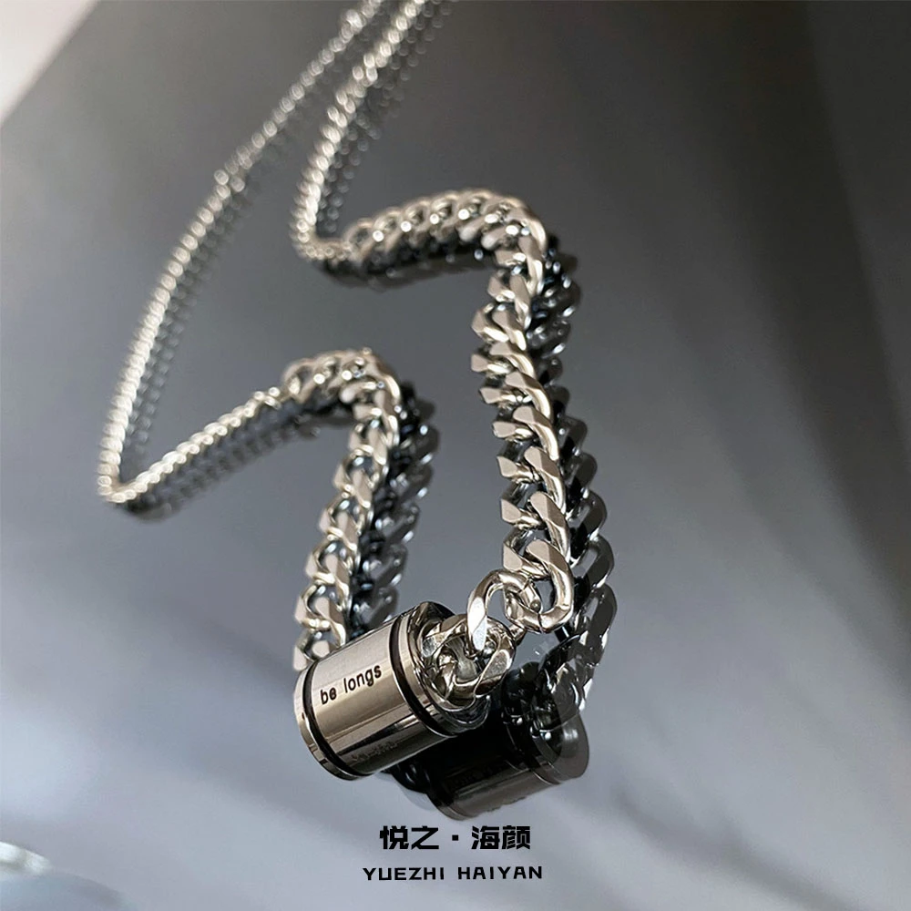 钛钢项链 不掉色圆珠复古项链男女转运珠小众气质古巴链情侣礼物