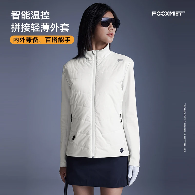 风谜FOOXMET智能温控拼接轻薄外套发热保暖户外立领棉服