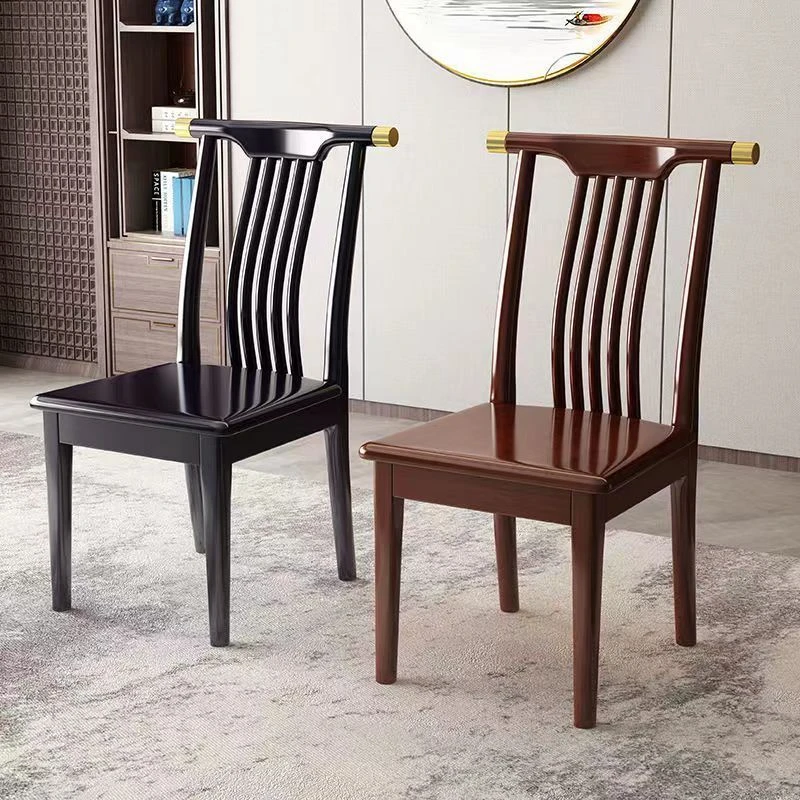 中式纯实木餐椅简约现代中式餐厅酒店饭店餐桌椅家用椅子书桌凳子