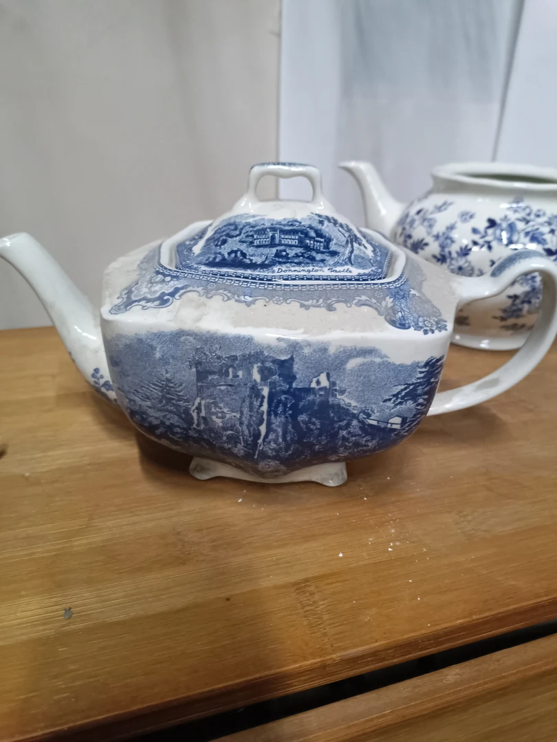 磁州窑出口尾货蓝壶一套《微瑕完美勿拍》