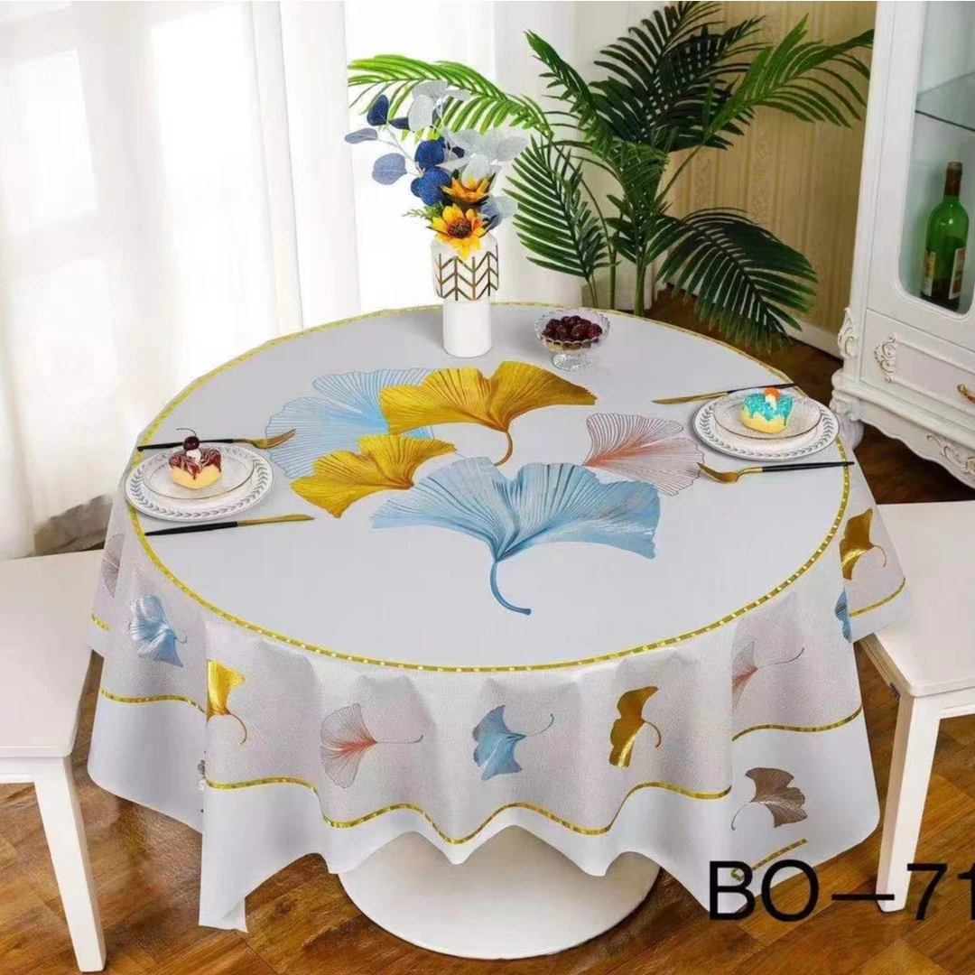 方圆两用防水防油pvc桌布圆桌免洗圆形家用布防烫加厚酒店欧式