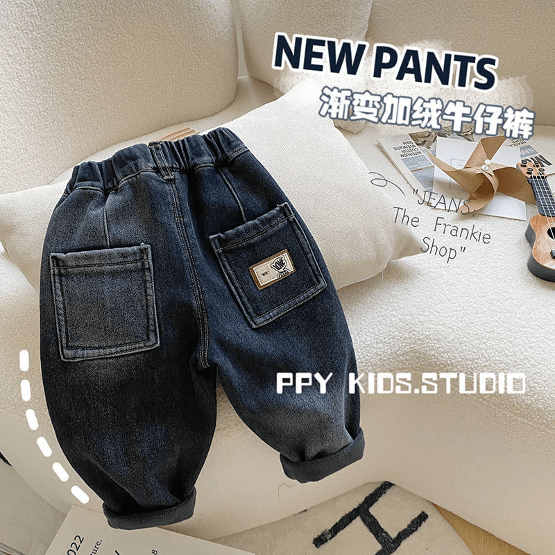 【小扬哥推荐】男童牛仔裤冬季冬装新款童装炸街长裤宝宝秋冬加绒