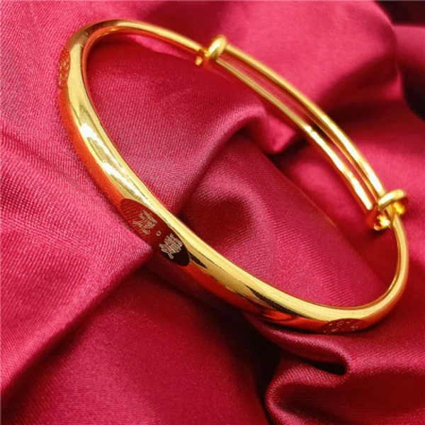 钛钢手镯 1314宠爱手镯亮面实心推拉可调节-孤品售完不补