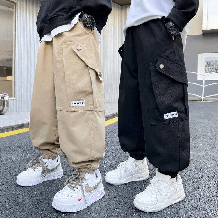 男童裤子秋季2024新款儿童秋装工装裤男孩帅气工装裤夏款长裤A041