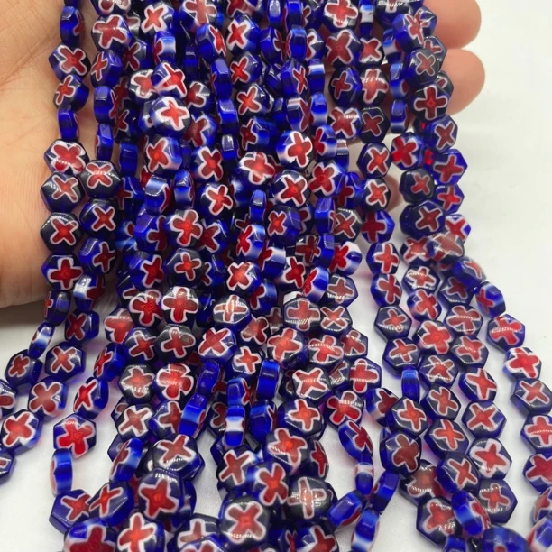 非金属陶瓷手链 8mm六面型千花琉璃配件半成品