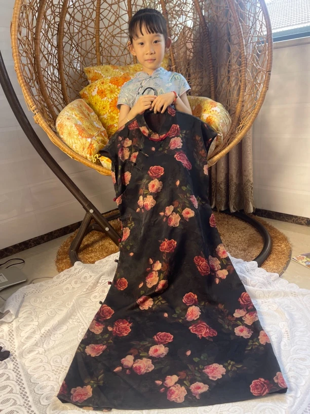 满分桑蚕丝香云纱改良版藏肉显瘦版旗袍