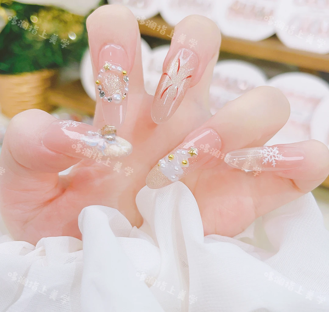 【冬季恋歌】高级穿戴甲纯手工猫眼美甲2