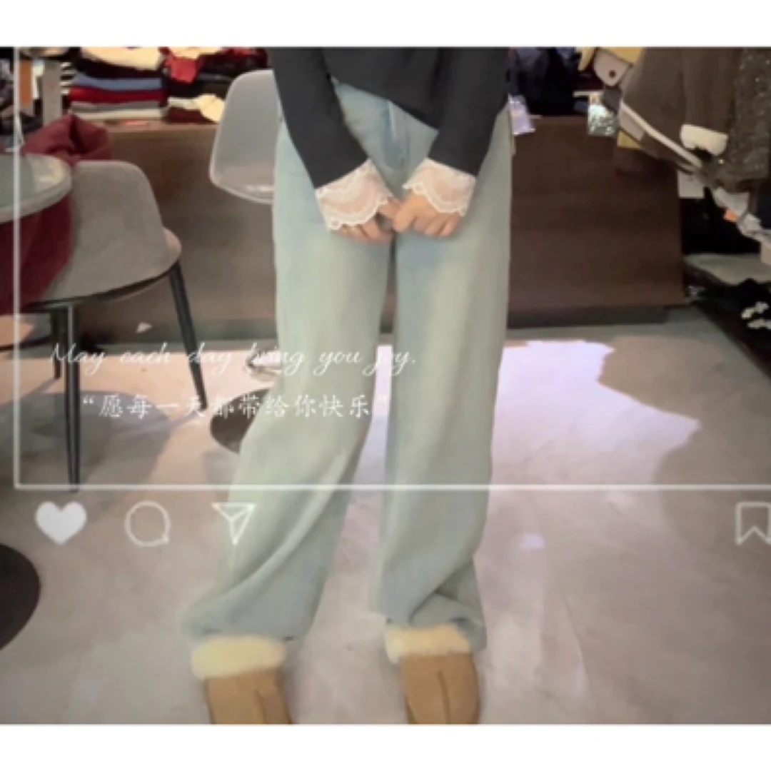 9135加绒加厚牛仔裤显瘦简单大气