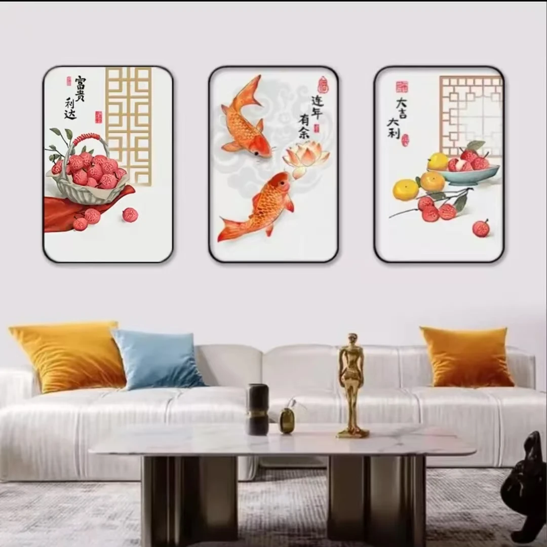 【连年有余】702沙发背景墙装饰画卧室床头画餐厅装饰福利款捡漏