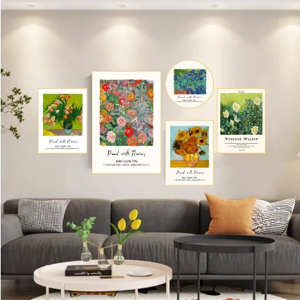 【向日葵F4】餐厅客厅5联画晶瓷平面简约轻奢装饰画