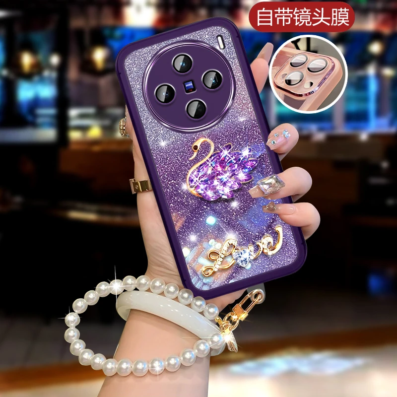 vivo X100新品手机壳网红镶钻防摔Vivox100高档vovi vivix100软壳