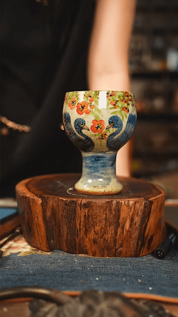 【闪购商品】瓷片手工手绘，高温釉下彩