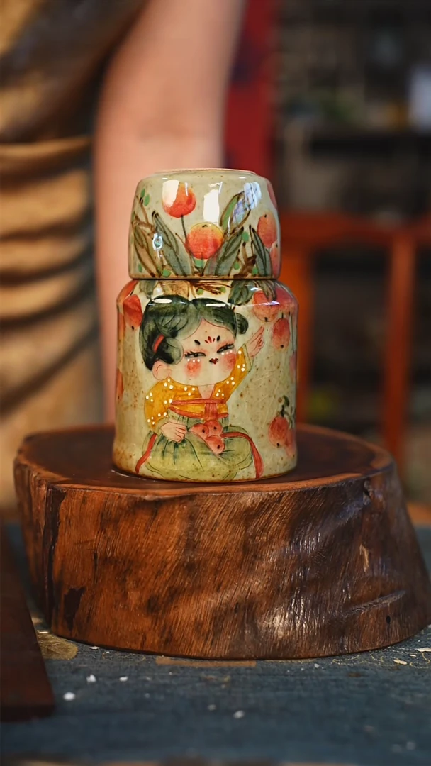 【闪购商品】瓷片手工手绘，高温釉下彩