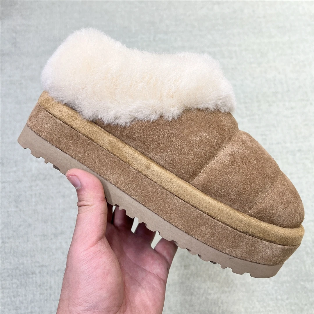 5CM厚底毛毛虫女款雪地靴塔茨丽塔便鞋WB1146390增高浅口低雪地靴