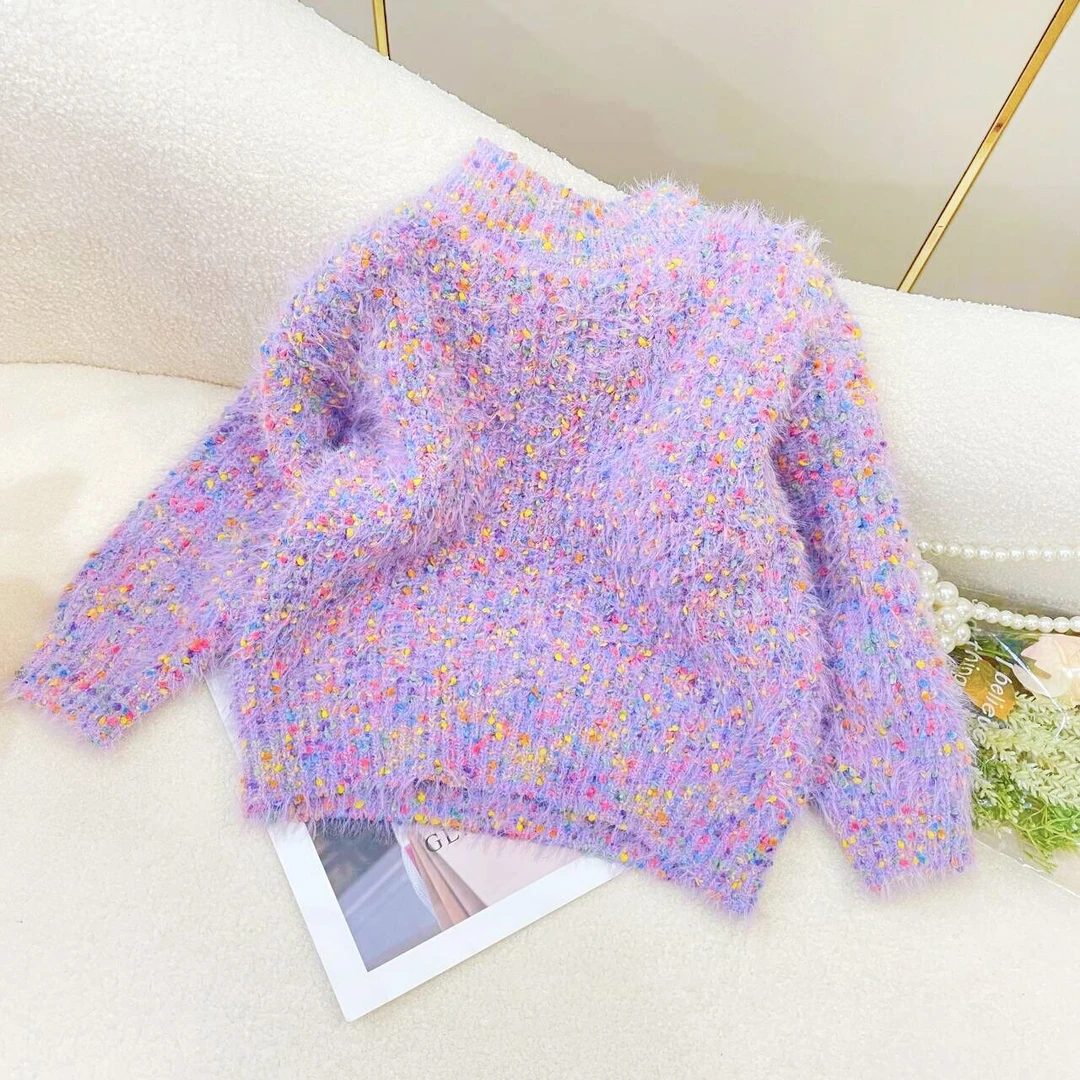 1.3女童亲子装网红洋气毛衣秋冬外套