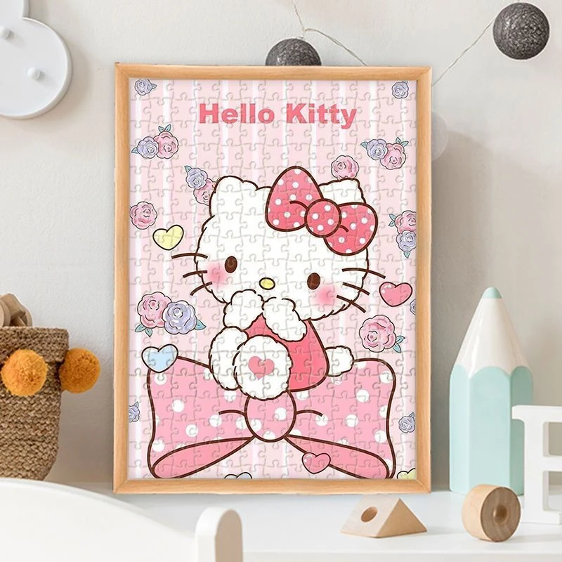 hello Kitty木质思维拼图 凯蒂猫diy手工创意拼接520礼物益智解压