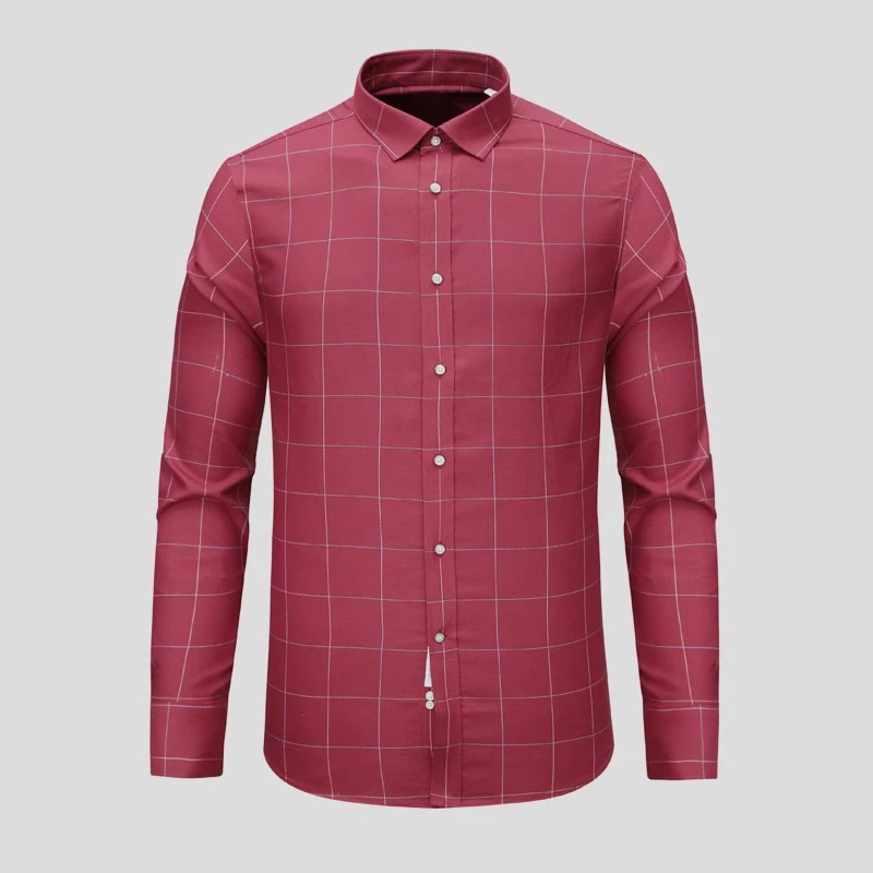 F3304恺男春秋长袖衬衫 棉百搭商务休闲上衣产地越南