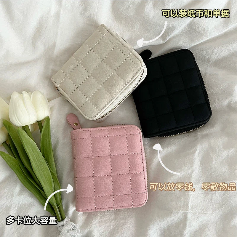 复古小众设计钱包卡包精致简约学生女短款便携钱夹多卡位证件收纳