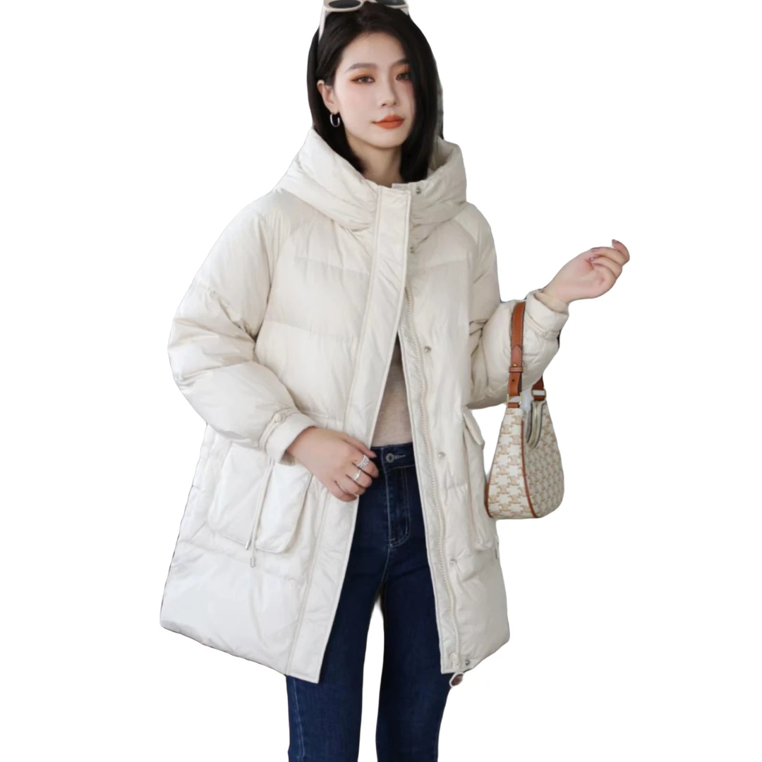 CY325款连帽时尚潮流款百搭女款运动女士宽松30-35岁高档女羽绒服