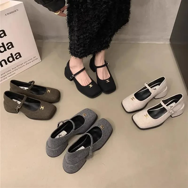 小个子千寻宜鞋法式复古玛丽珍鞋高跟鞋乐福鞋秋冬高级感小香风ps