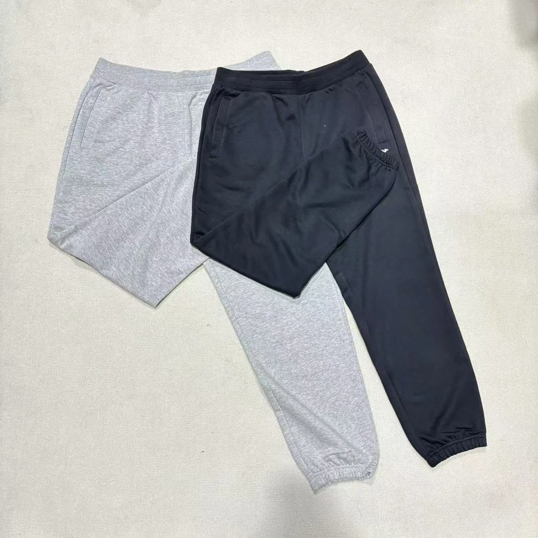 KG 秋季男款两色基础印花小标毛圈束脚休闲裤 P2343