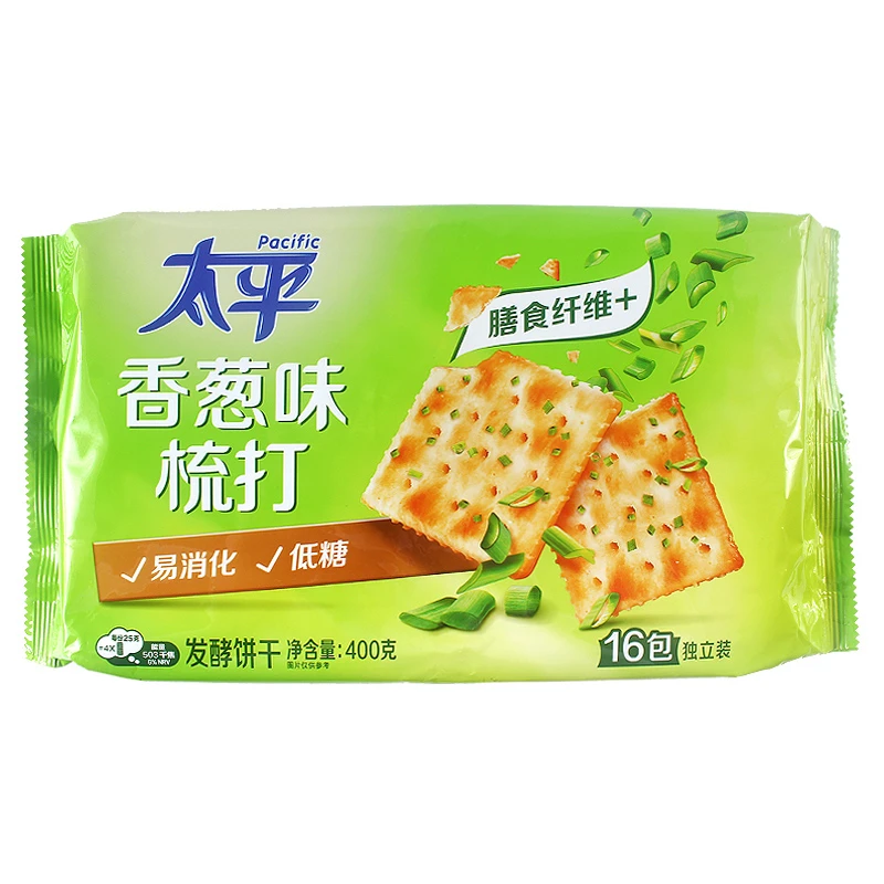 Pacific/太平苏打饼干咸味400g奶盐香葱味梳打早餐代餐充饥零食