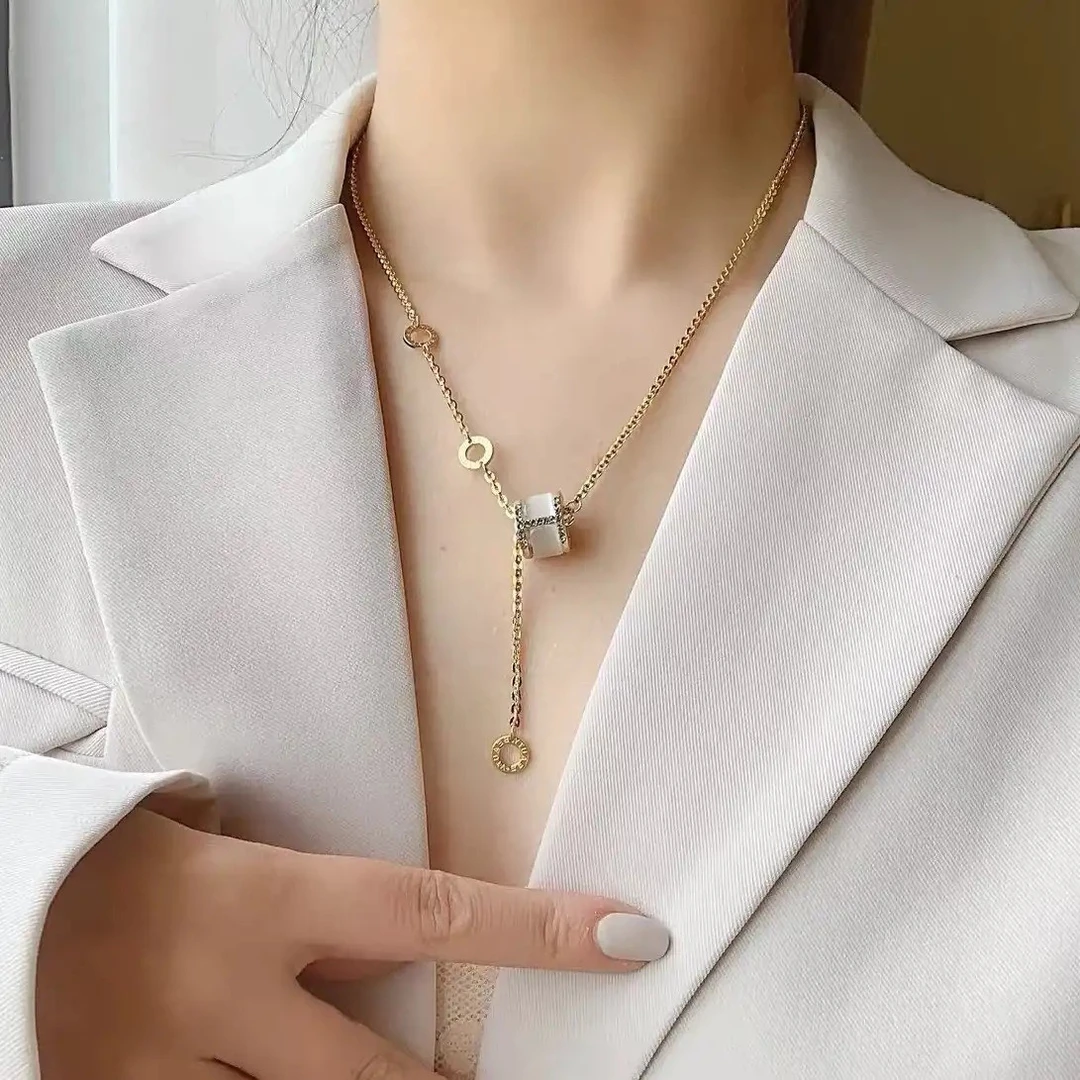 钛钢吊坠 小红人气质小蛮腰流苏项链简约百搭锁骨链吊坠配饰品