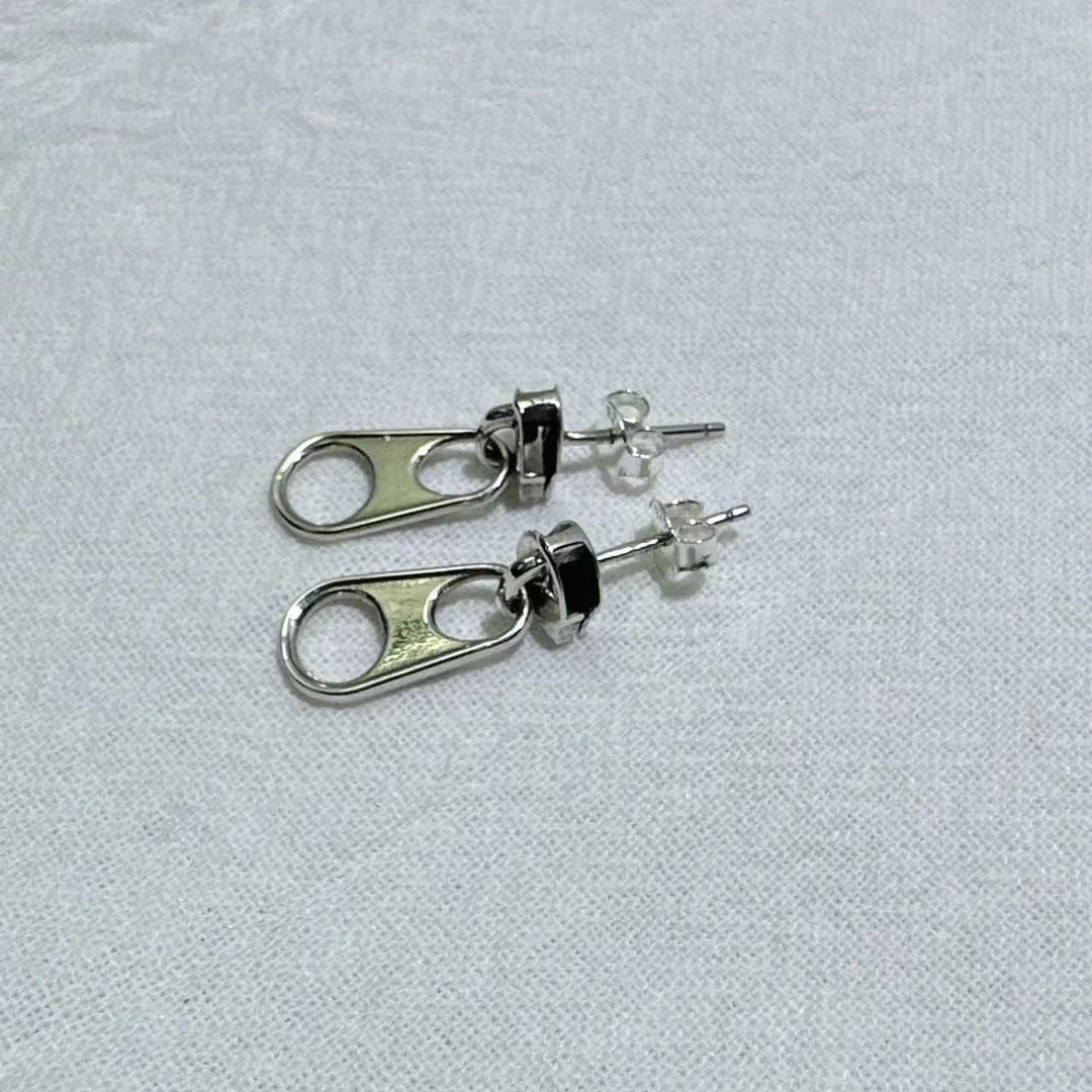 925银耳饰 (老银工厂店) ED10 精品时尚潮流拉链耳钉 1210