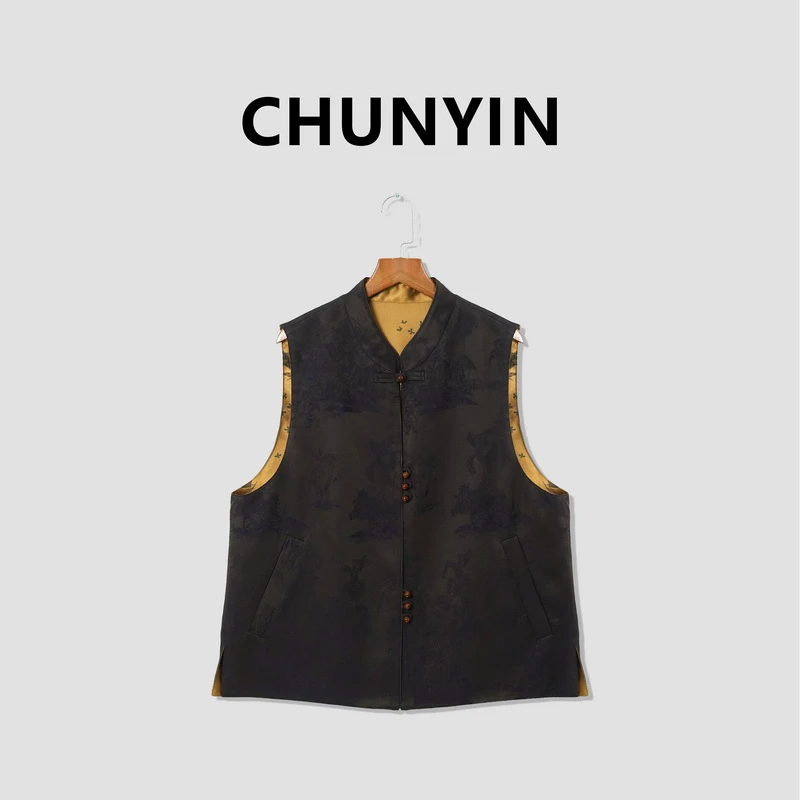 李心儿【崇望】休闲时尚个性气质百搭宽松马甲21278