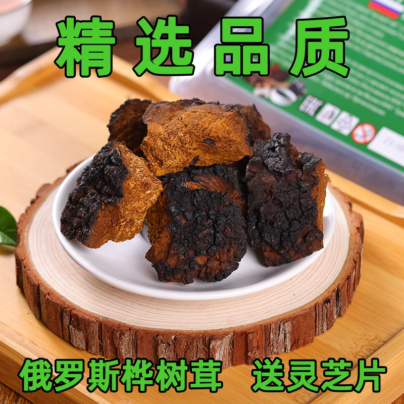 俄罗斯桦树茸黑金白桦茸营养进口桦褐孔菌茶汁250克/500克不染色