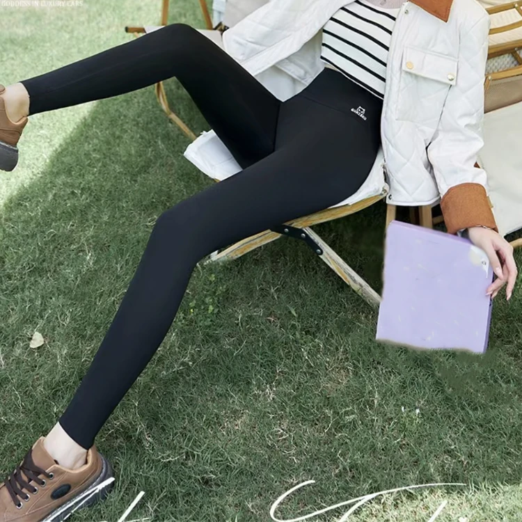 2023秋冬新款芭比裤高腰无痕瑜伽鲨鱼裤薄绒打底裤女百搭潮