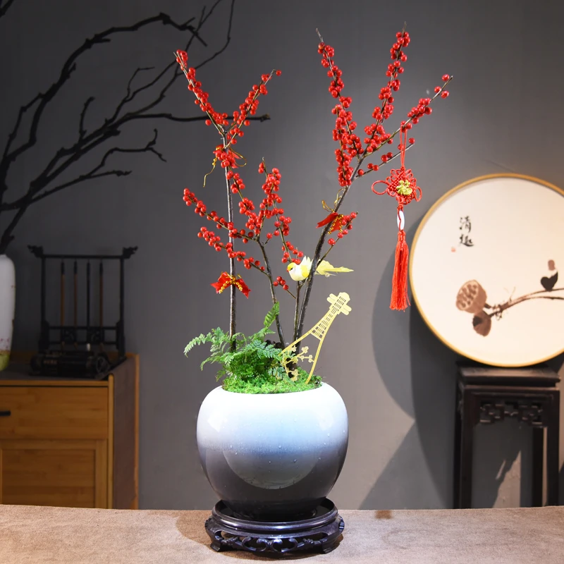 北美冬青盆栽带果年宵花喜庆过年盆景美观好养送礼桌面观赏摆件