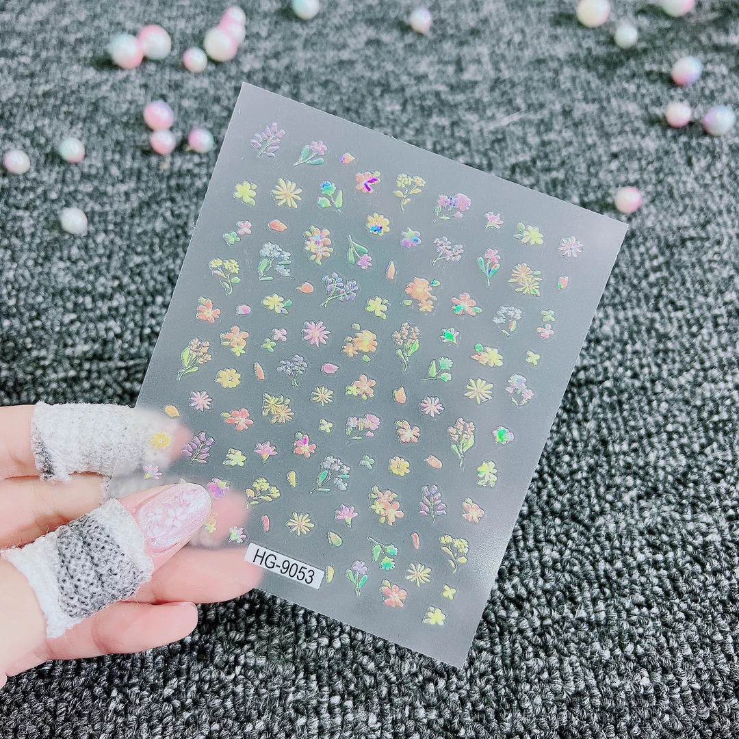 【3张】可爱日系磨砂卡通指甲贴工艺小清新款ins风美甲贴纸 HG-9053