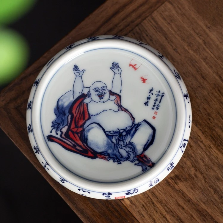 景德镇兆勤堂大自在青花釉里盖置 茶道 茶器 功夫茶 茶具 配件