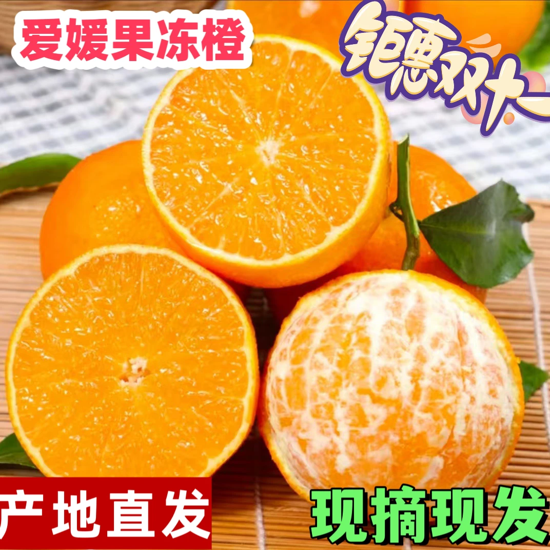 爱媛果冻橙橘子柚子橙子【产地直发带箱5斤】鲜果酸甜可口多汁