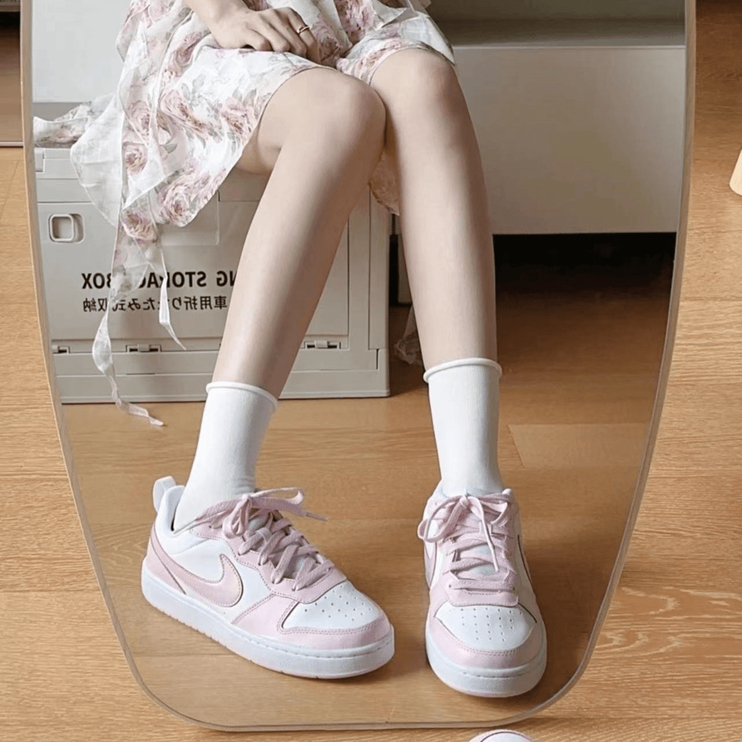 Nike/耐克 女鞋 Court Borough low白粉樱花粉低帮板鞋DV5456-105
