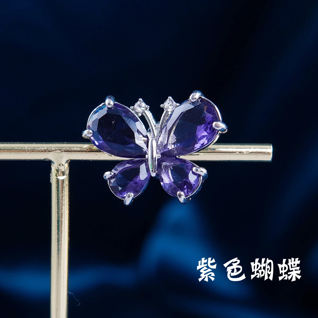 【施家紫蝴蝶】优雅百搭高档时尚胸针领针防走光3071