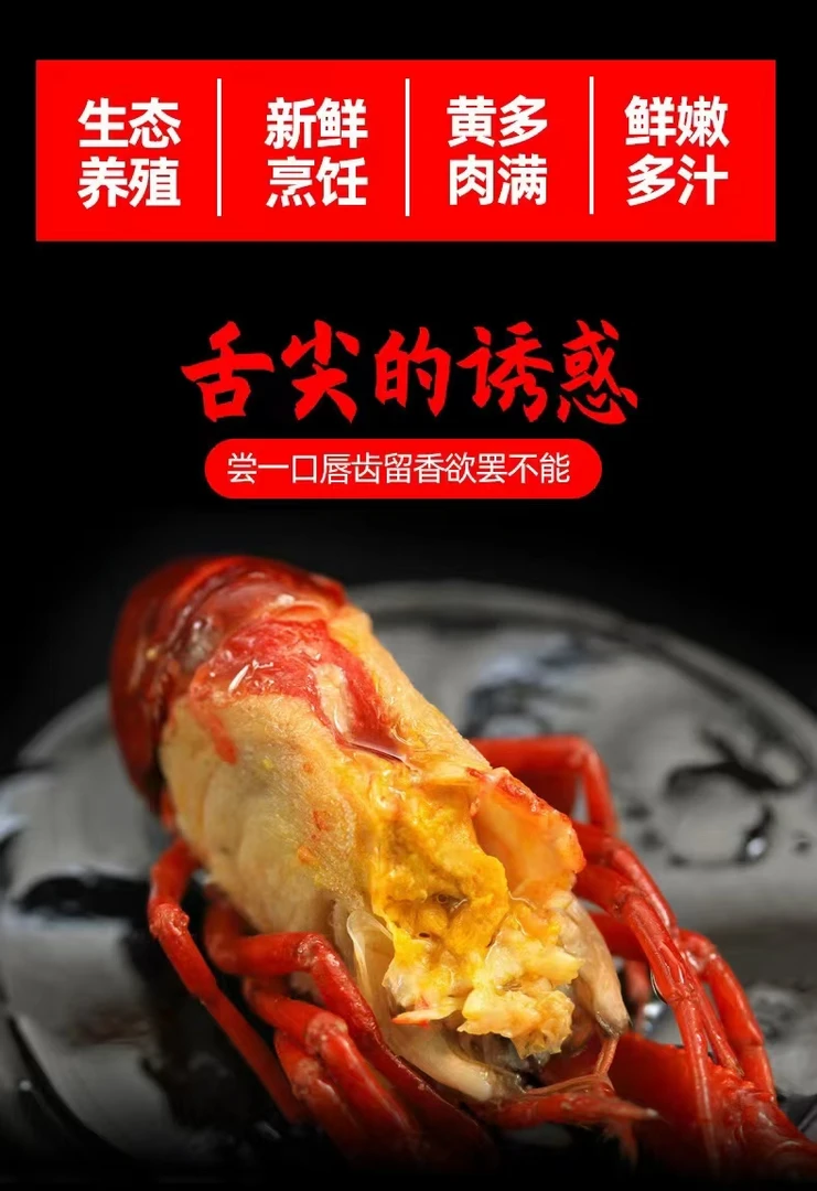 龙虾新鲜活虾制作即食麻辣龙虾尾