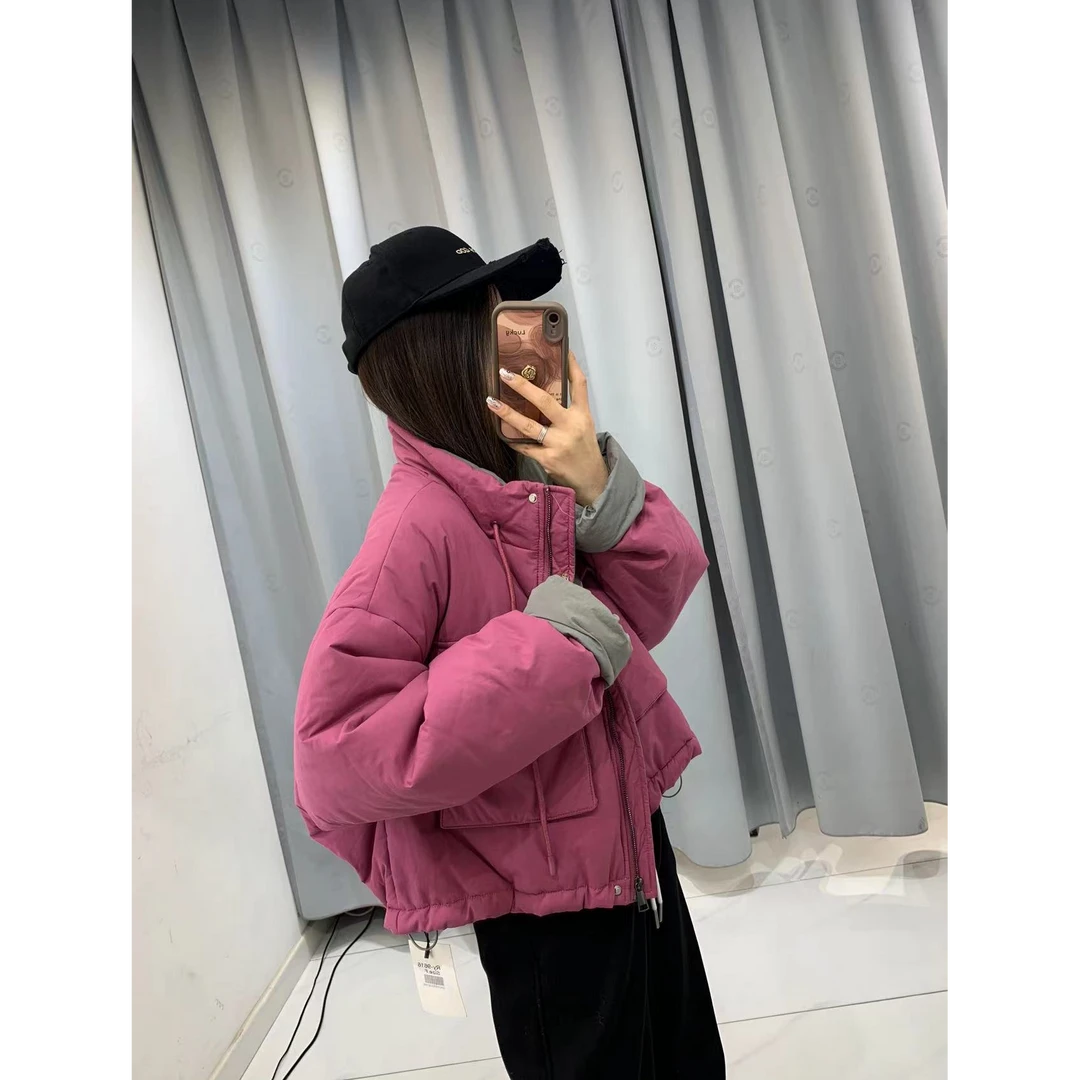 休闲拼色棉服 9616（衣长52左右）