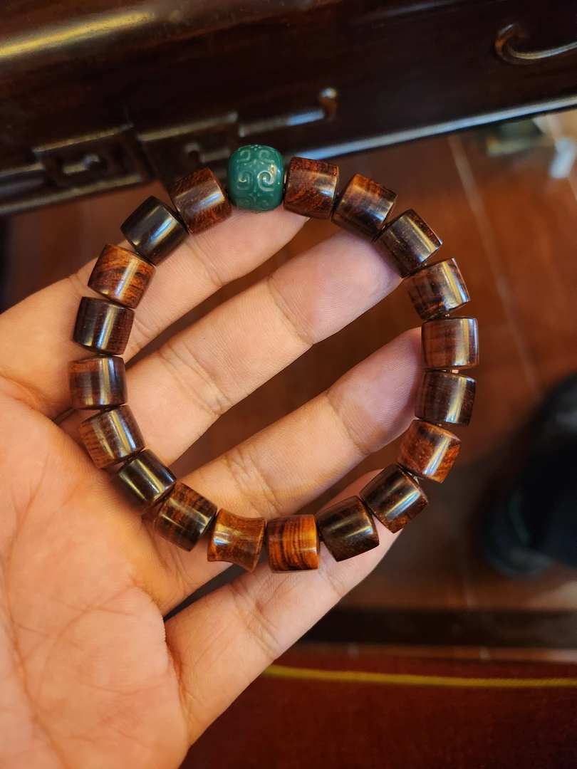 海南黄花梨紫油梨老料1.0一桶天下配定制琉璃单圈手串