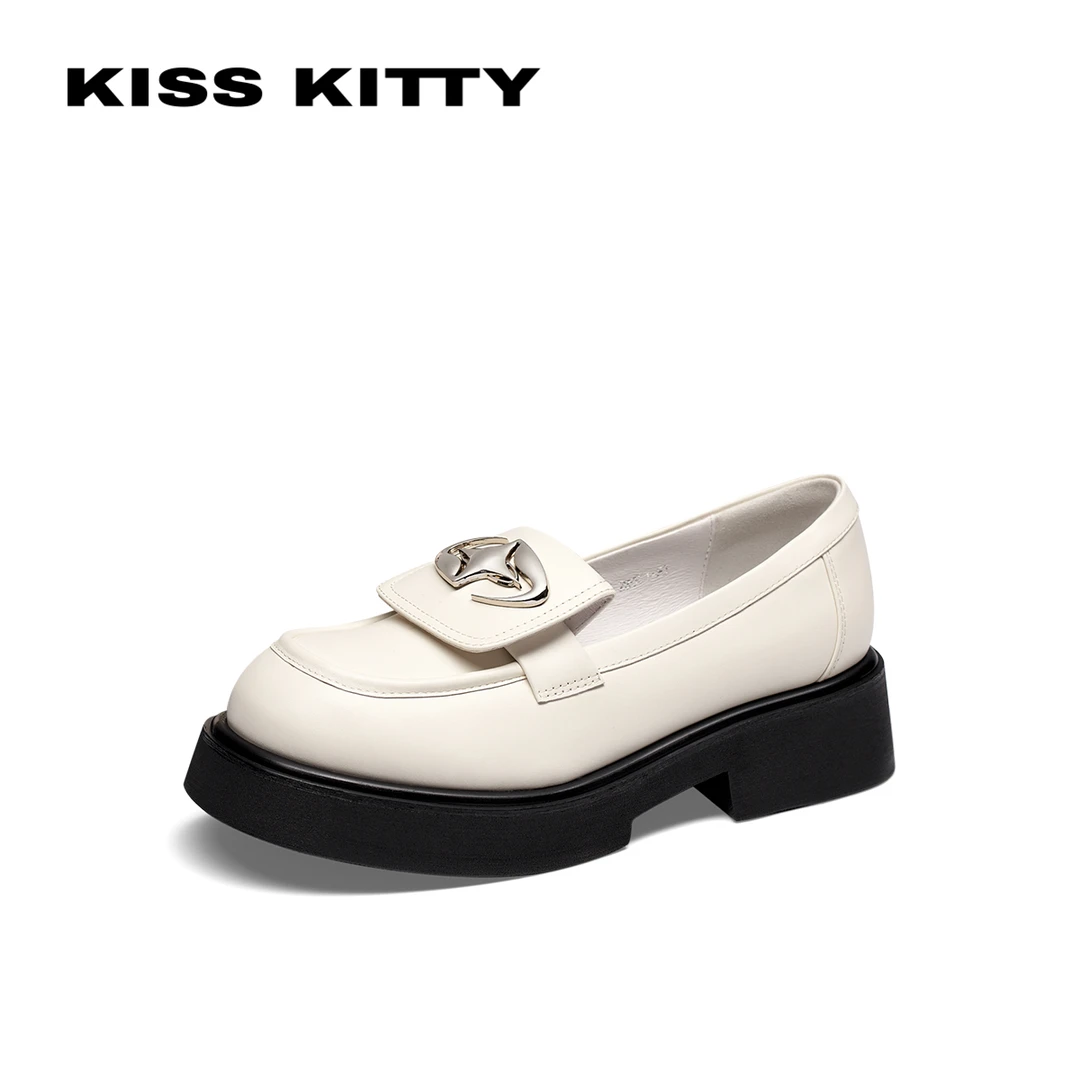 KISSKITTY粗跟厚底英伦乐福鞋SA54184-36