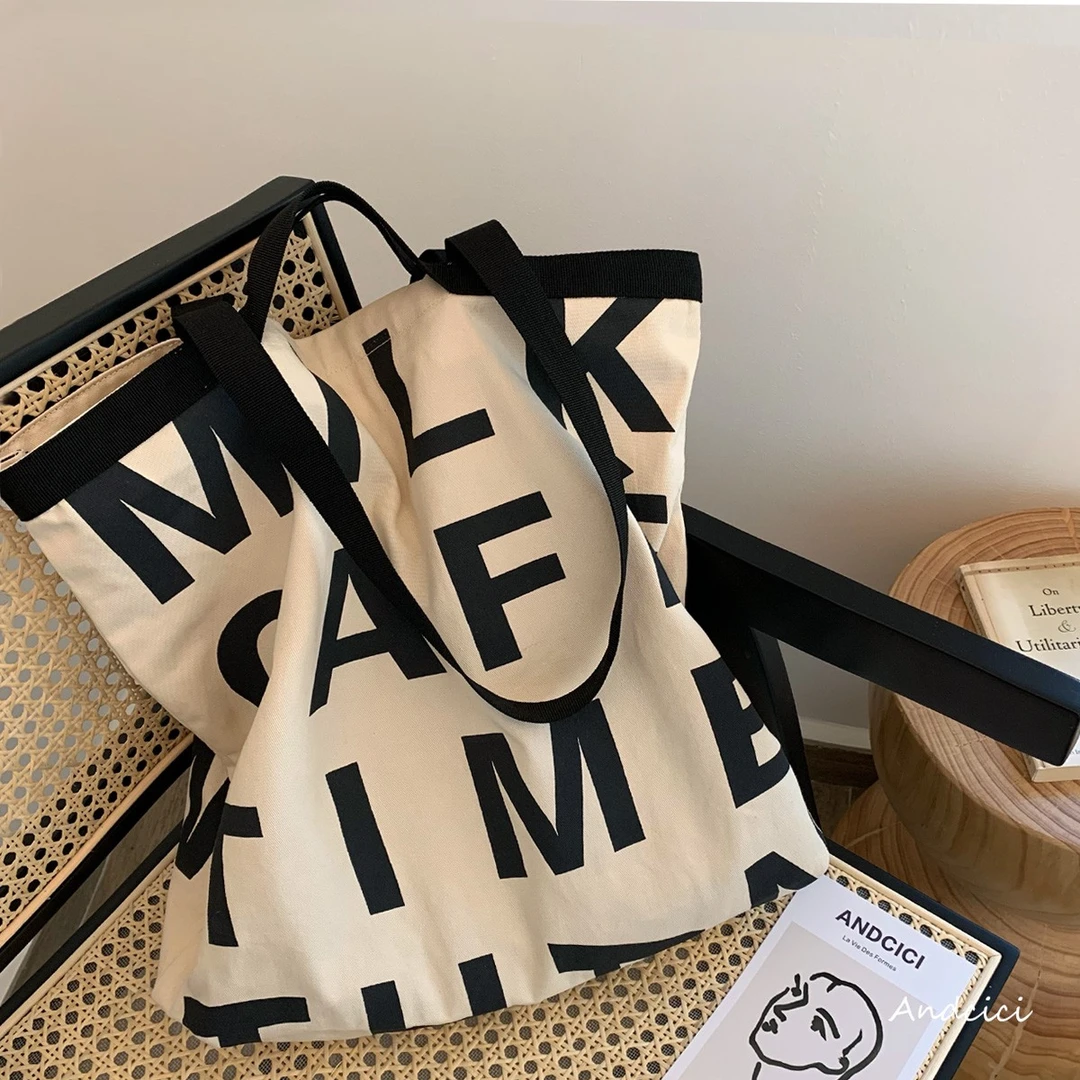 Andcici@曼城大包~私藏款托特包拉链帆布包男女单肩手提包旅行包