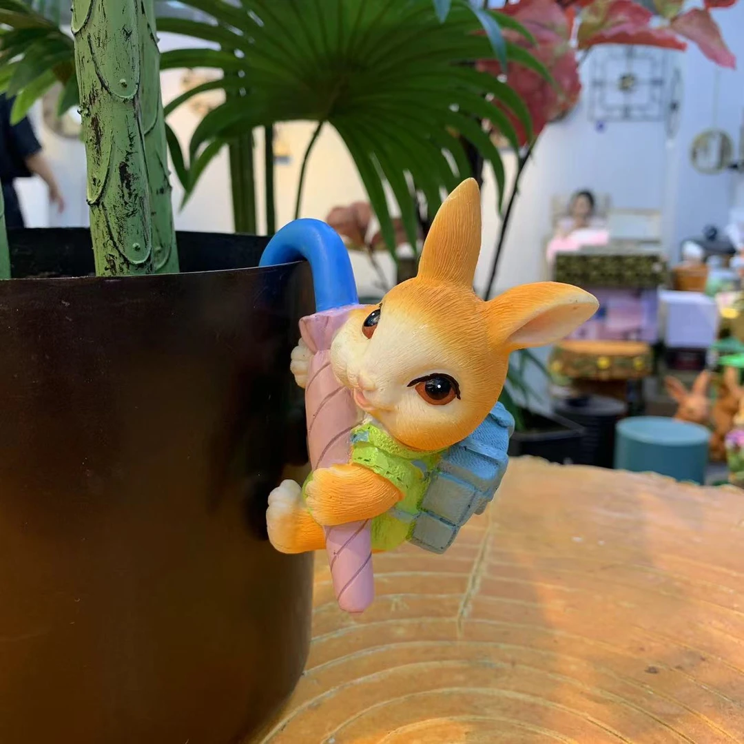 雨伞小兔子挂钩花盆挂件