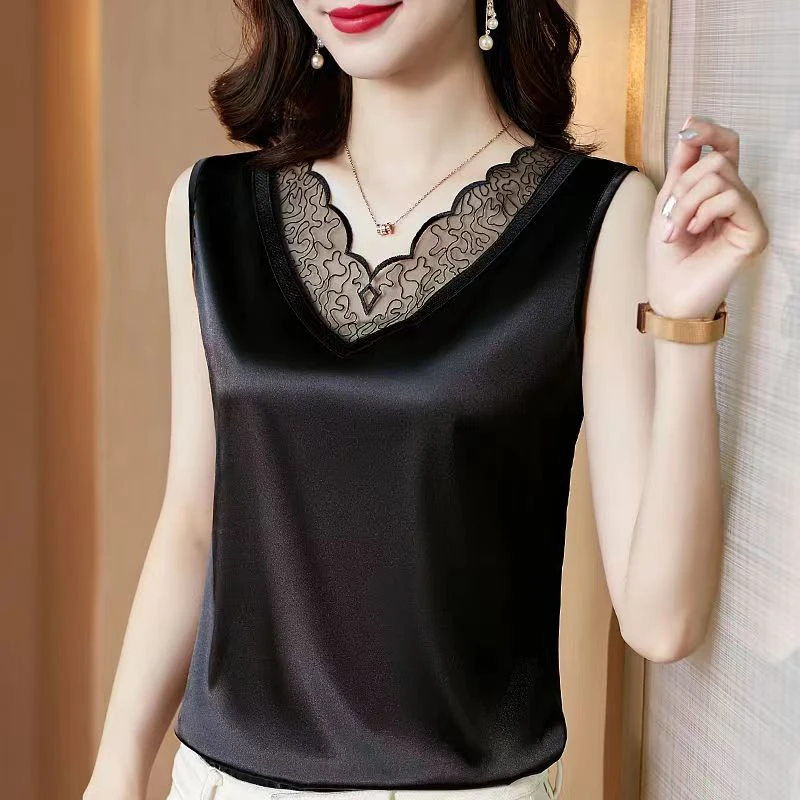 蕾丝吊带大码气质洋气时尚打底夏季外穿无袖网红白色百搭性感春夏