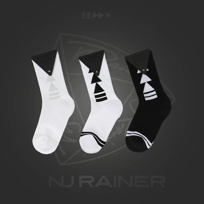 【前进暂停系列】NJ RAINER 中高筒运动棉袜原创时尚运动情侣同款