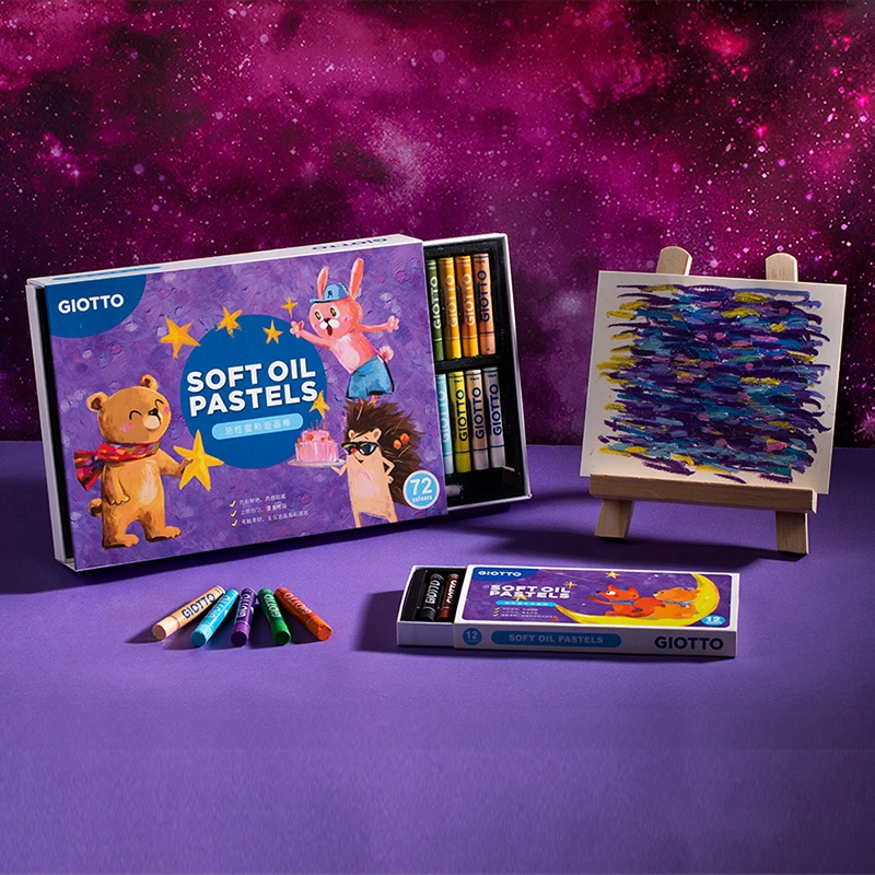 意大利GIOTTO 36色油性重彩棒小学生蜡笔套装