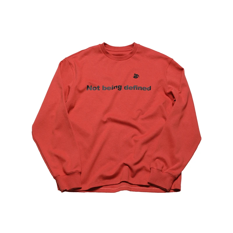 WHOA HA! 24FW NOT BEING DEFINED 标语金属标基础长袖T恤宽松