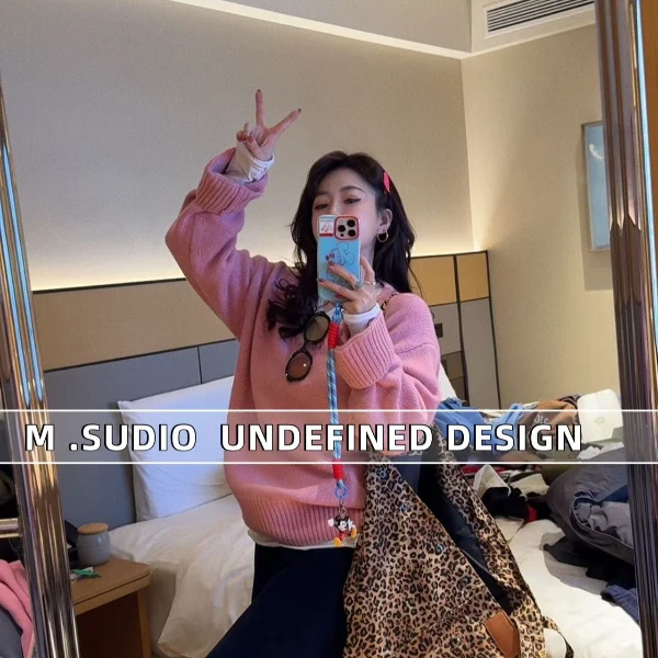 M家【粉色吧！】秋冬毛衣女