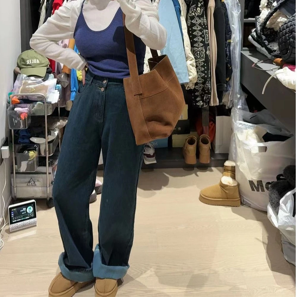 【M家STUDIO女装】冬款-薄绒加厚牛仔裤