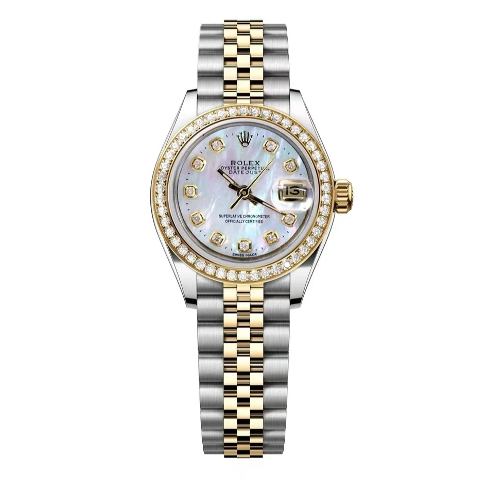 99新 Rolex/劳力士 日志69173/26mm/后镶钻/白贝母盘/间金钢带